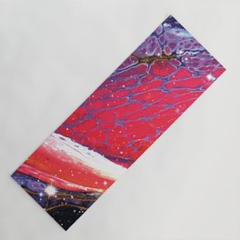 Neon marble space #1: purple, red, stars Yoga Mat