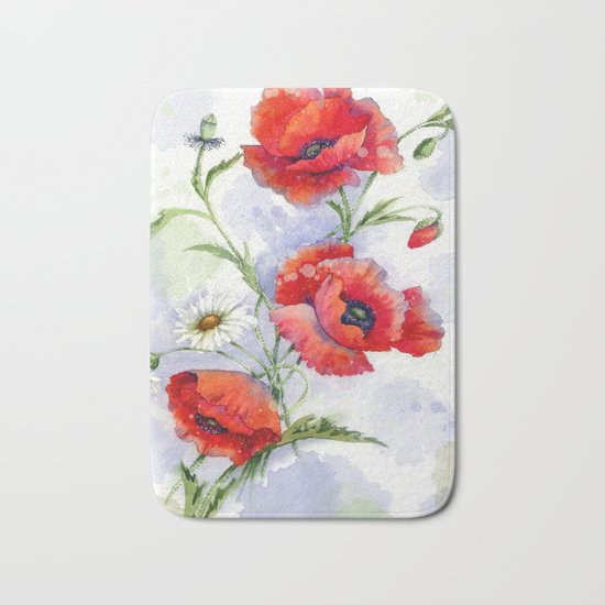Poppies 08 Bath Mat