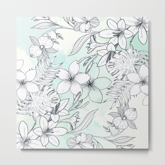 Floral Sketches Metal Print