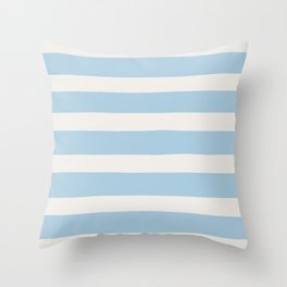 Thick Stripes Baby Blue Throw Pillow
