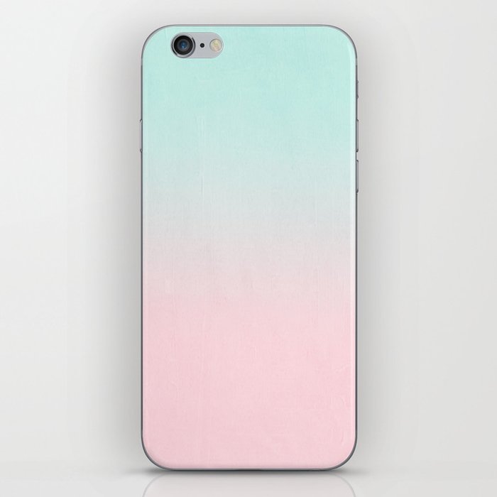 Ellie - ombre fade pastel pink and mint gender neutral nursery baby girly trend style iPhone Skin