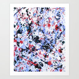 Abstract in Red, Black & Blue Art Print