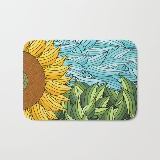 SUNNY DAY (abstract flowers) Bath Mat