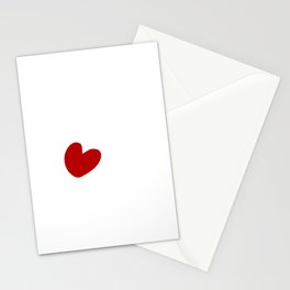 White large illustrated crown with love diamond Stationery Cards
