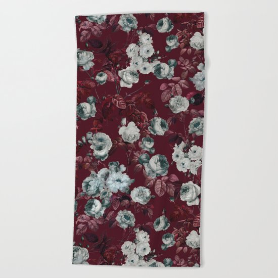 MIDNIGHT GARDEN II Beach Towel