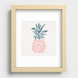 Pink Pineapple Recessed Framed Print