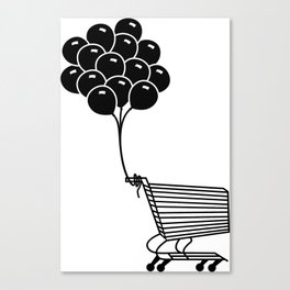 Black Trolley Black Balloons Canvas Print
