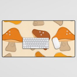 Mushroom Retro Orange Design  Desk Mat