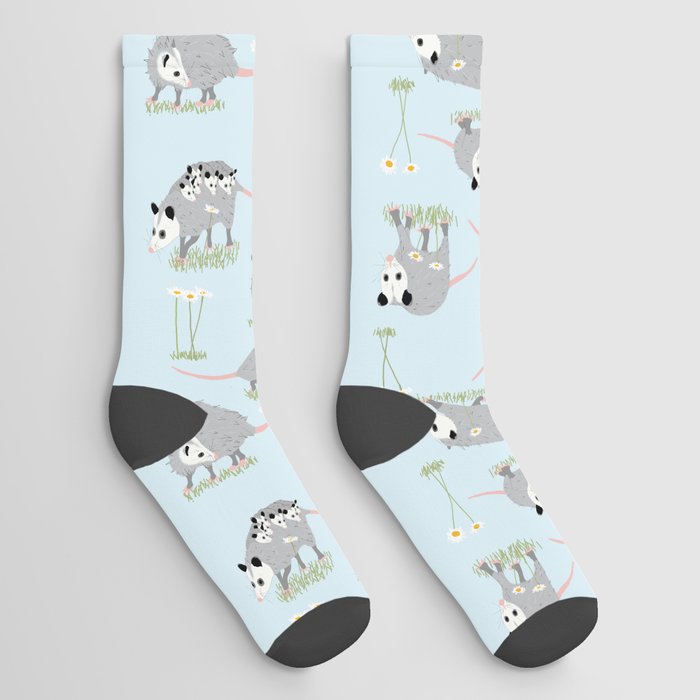 Opossums and Daisies Socks