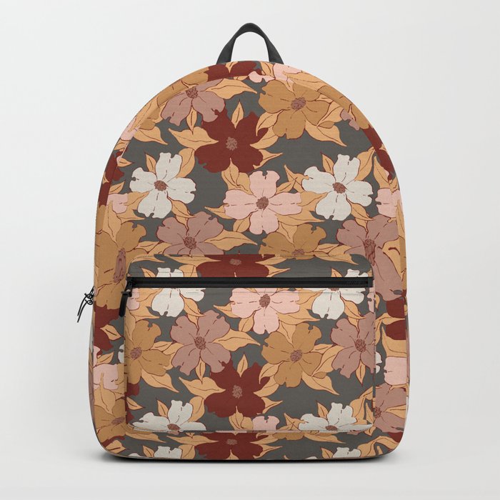 brown and pastels harvest florals dogwood symbolize rebirth and hope Backpack