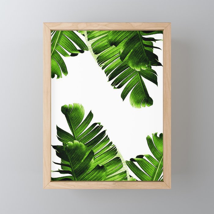 Green banana leaf Framed Mini Art Print