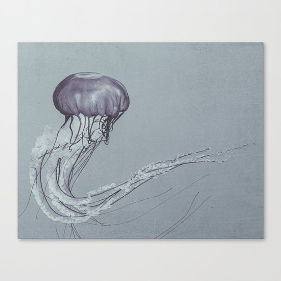 Black and White Jellyfish II Canvas Print