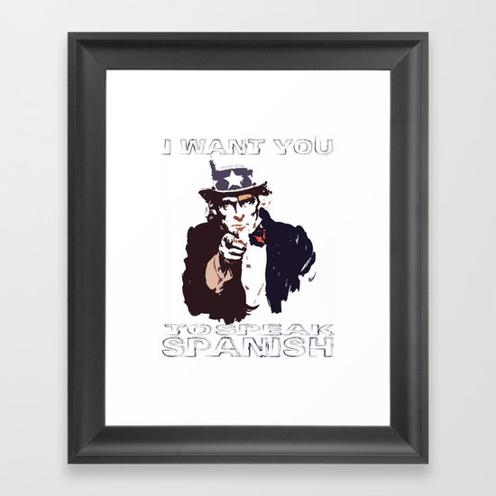 Speak Spanish Framed Art Print