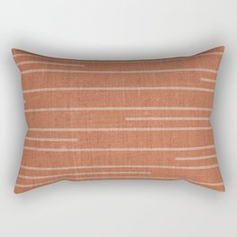 Geometric Art, Colorful Stripes, Terracotta Rectangular Pillow