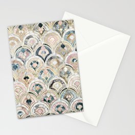 Art Deco Marble Tiles in Soft Pastels Stationery Card