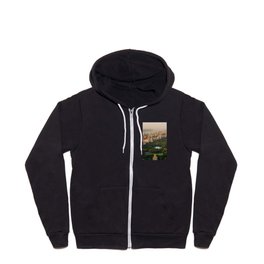 New York City Manhattan skyline and Central Park aerial view at sunset Zip Hoodie