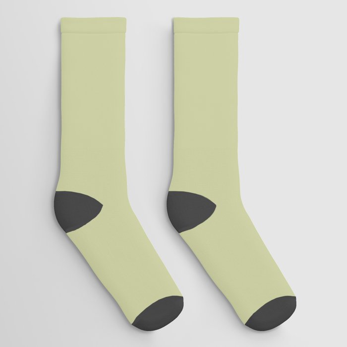 Pastel Green Solid Color Hue Shade - Patternless Socks