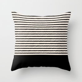 Texture - Black Stripes Blocks Throw Pillow