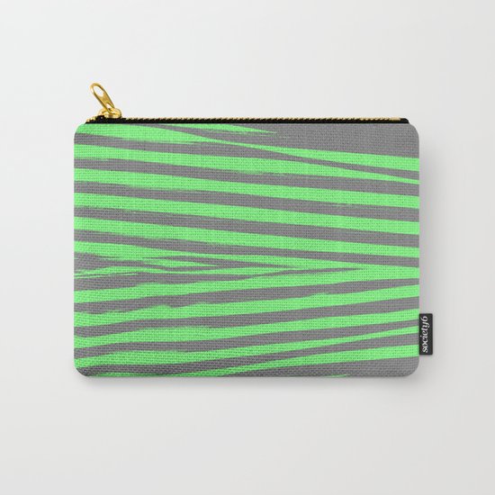 Green & Gray Stripes Carry-All Pouch