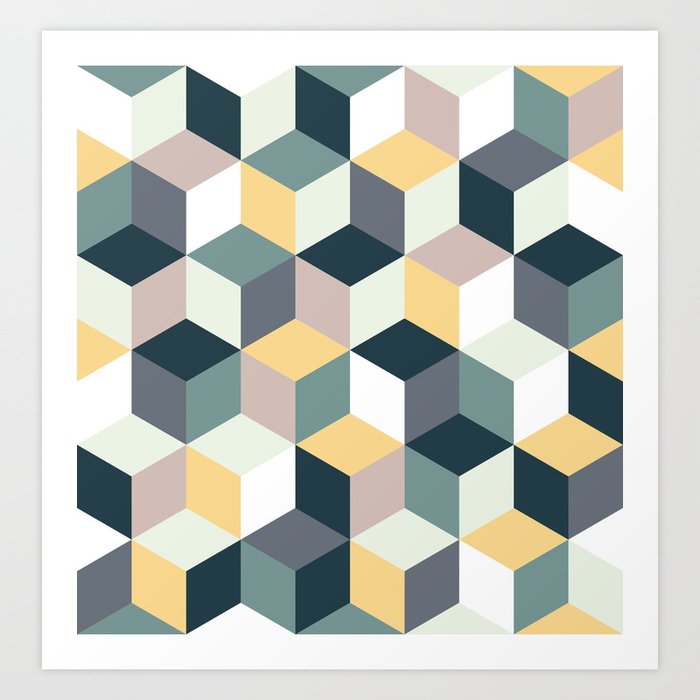 Cubic Pattern Art Print