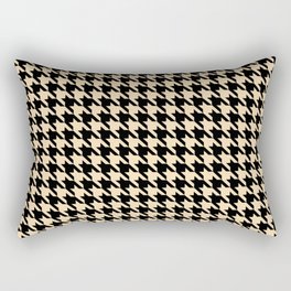 Black and Tan Classic houndstooth pattern Rectangular Pillow