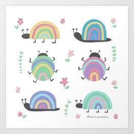 Rainbow Critters Art Print