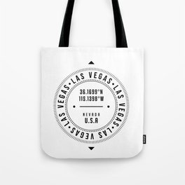 Las Vegas, Nevada, USA - 1 - City Coordinates Typography Print - Classic, Minimal Tote Bag