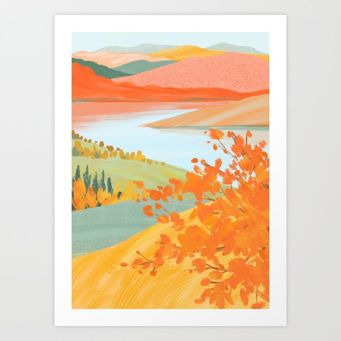 Autumn Riverside Art Print