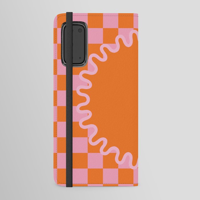 90s Checkerboard - Orange 2 Android Wallet Case