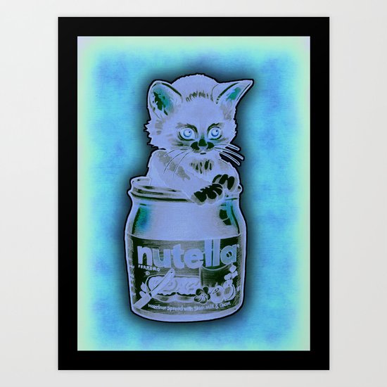 Kitten Loves Nutella Art Print