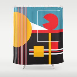 Abstract multi-colored background of geometric objects, unusual abstraction from different geometric shapes Shower Curtain