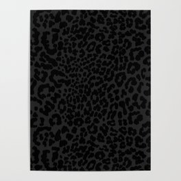 Goth Black Leopard Animal Print Poster