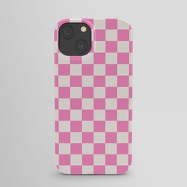 Check Cotton Candy Pink Pastel Checkered Checkerboard Geometric Boho Grid Pattern Modern Minimal iPhone Case