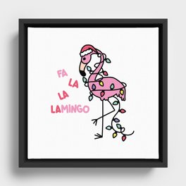 Christmas Flamingo Framed Canvas
