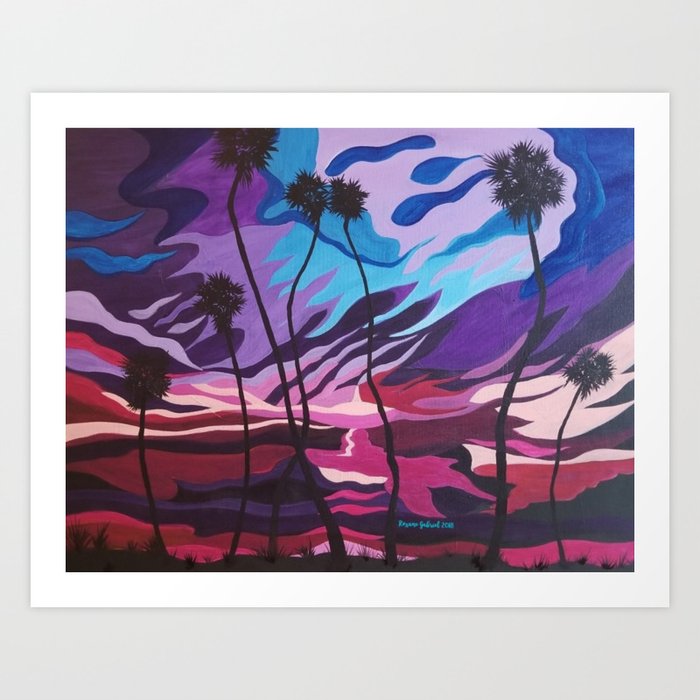 Palm Picnic Sunset Beach Modern Sunset Abstract Sunset At Beach