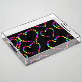 Rainbow Hearts Acrylic Tray
