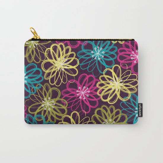 Drybrush Floral Carry-All Pouch