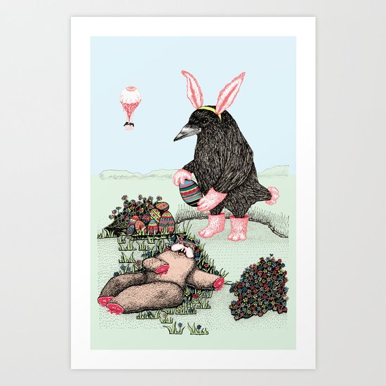 Crow Serie :: Easter Crow Art Print