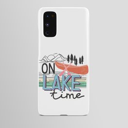 On Lake Time Retro Vintage Boat Android Case