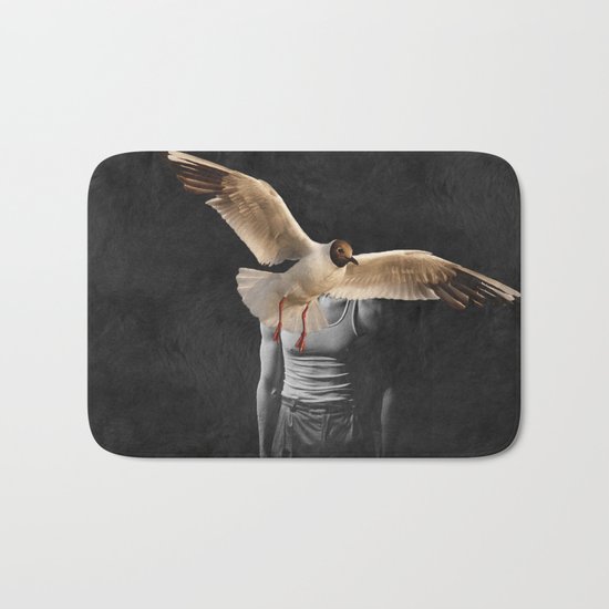 Man with Bird Bath Mat