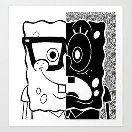 abstract b/w bob spnge Art Print | Abstractdesign, Bobsponge, Mostview, Bestseller, Graphicdesign, Mostselling, Afrodesign 
