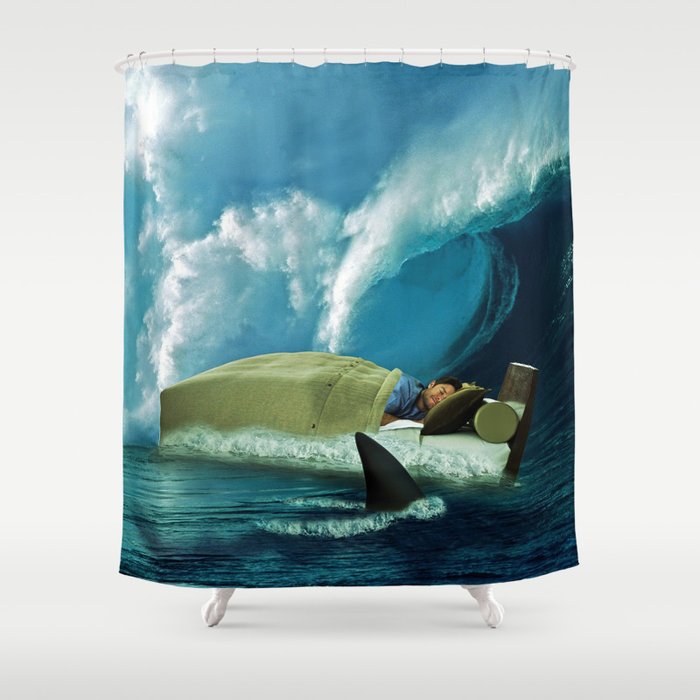 Sleeping with Sharks Shower Curtain