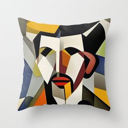 Digital Cubist Paintings. Portraits No. 6 Throw Pillow