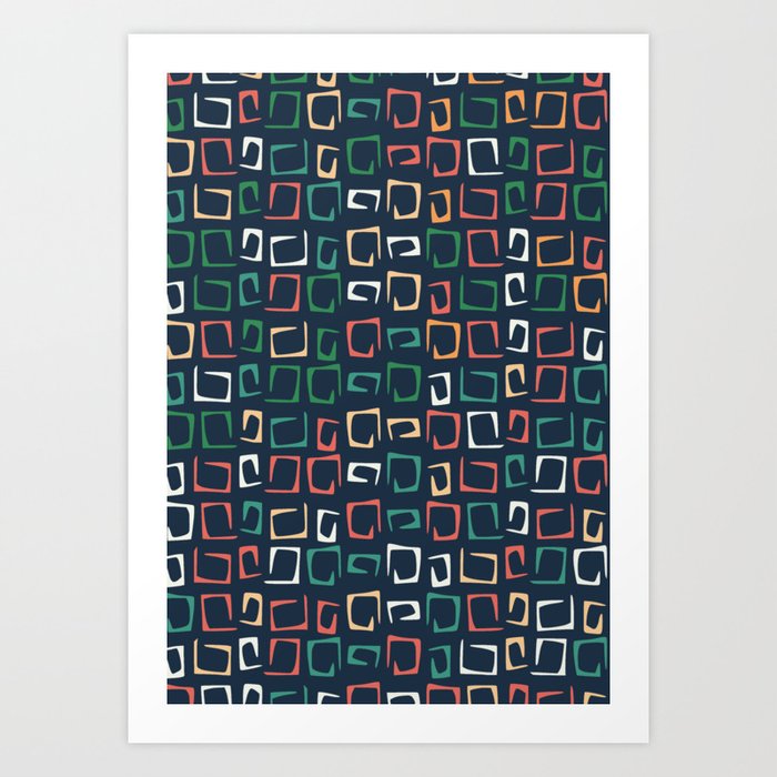 Incomplete squares pattern Art Print