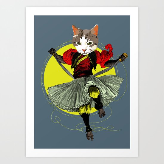 Kitty is a bad-ass Art Print