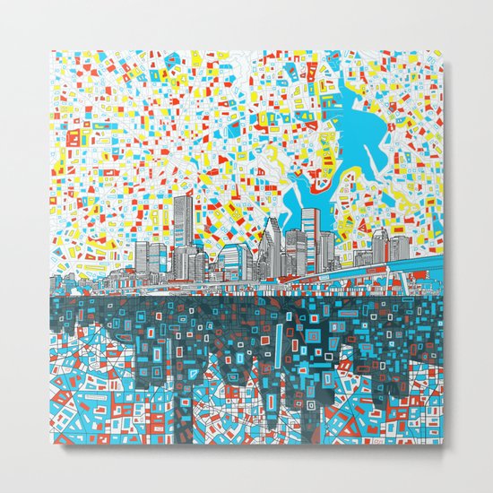houston city skyline Metal Print
