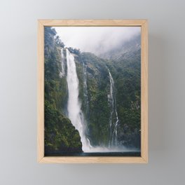 Waterfall - New Zealand Framed Mini Art Print