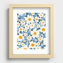Retro Spring Flower Meadow Recessed Framed Print