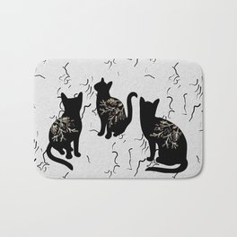 Shadowing Moon Bath Mat | Fullmoon, Cats, Graphicdesign, Animal, Kitten, Unique, Digital, Abstract, Blackandwhite, Moon 