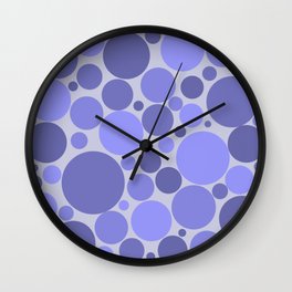 Bubbly Mod Dots Abstract Pattern in Light Periwinkle Purple Tones Wall Clock